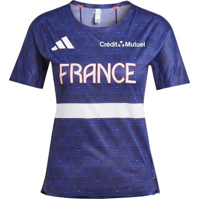 adidas Дамска тениска Adidas Team France Athletisme T-Shirt Womens - Semi lucid blue