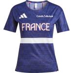 adidas Дамска тениска Adidas Team France Athletisme T-Shirt Womens - Semi lucid blue
