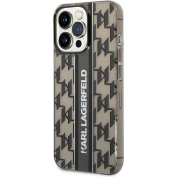 Гръб Karl Lagerfeld Monogram Vertical Stripe за Apple iPhone 14 Pro, KLHCP14LHKLSPCK, Черен