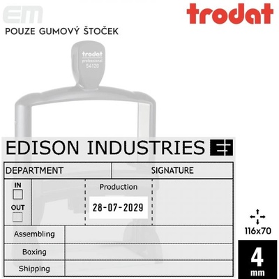 Trodat 54120 [ 116 x 70 mm pouze gumový štoček