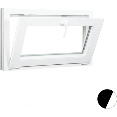Aluplast Sklopné plastové okno Palisander/bílá 700 x 420 mm Dvojsklo Ug= 1,1