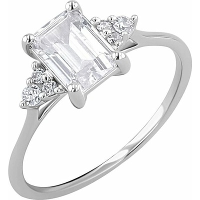 Eppi Zásnubní prsten s moissanitem a lab grown diamanty Miha R46220