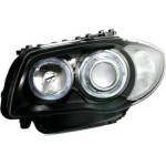  Кристални фарове за BMW E87 Angel Eyes (2004-2011) - черни