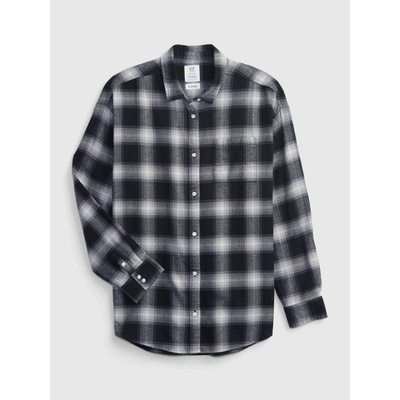 GAP 450480-01 Teen flanelová košile kostka organic černá