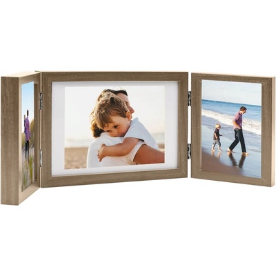 vidaXL Тройна фоторамка колаж светлокафява 28x18 см+2x(13x18 см) (332749)