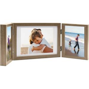 vidaXL Тройна фоторамка колаж светлокафява 28x18 см+2x(13x18 см) (332749)