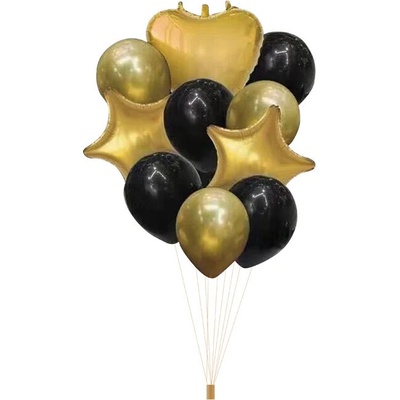 PartyPal Sada zlatých a černých balonků