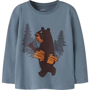 Name it Детска блуза с дълъг ръкав Name it Kid's Motto L/S Top Longsleeve - Blue Mirage - размер 98 (EU) (704-6366-0112)