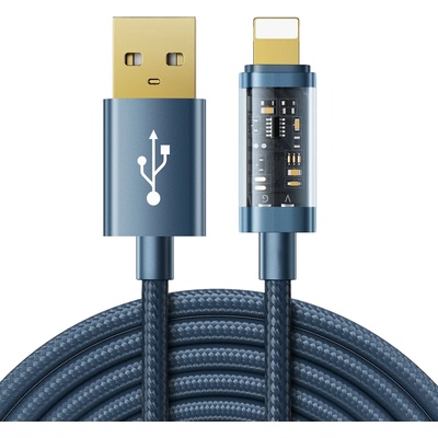 JOYROOM Кабел за зареждане / пренос на данни Joyroom, USB към Lightning, 2.4A, 20W, 2m, Син (S-UL012A20-blue)
