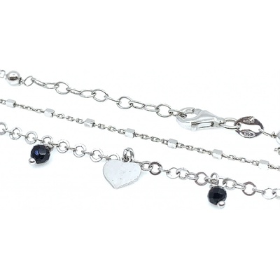 Jan Kos jewellery stříbrný náramek s černým kamenem 12119086