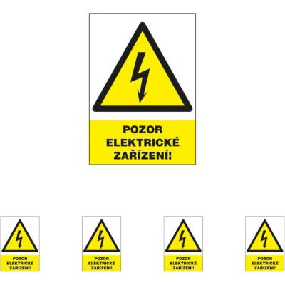 Walteco Pozor elektrické zařízení 50x80mm, samolepka Množství: 5 ks , 20012BP1