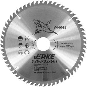 VERKE Режещ диск с твърдосплавни пластини 200x32мм 60T 66345 (V44041)