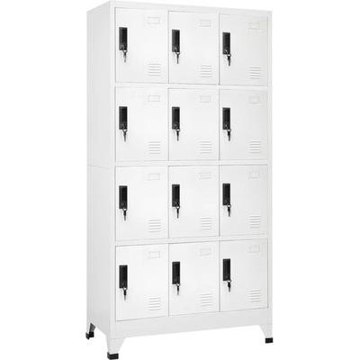 vidaXL Заключващ се шкаф, бял, 90x45x180 см, стомана (339812)