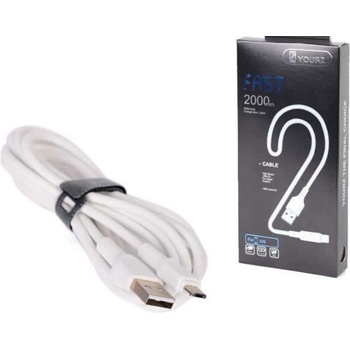 Royal Кабел Royal YOURZ 0451, от USB Type A(м) към micro USB B(м) 2m, бял (21015037)