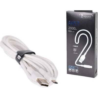 Royal Кабел Royal YOURZ 0451, от USB Type A(м) към micro USB B(м) 2m, бял (21015037)