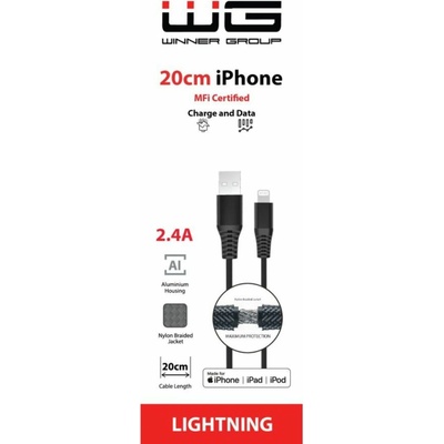 Winner 8587 Lightning MFI-USB, 20cm, černý