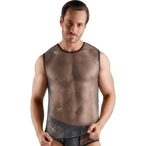 Svenjoyment Sparkly Gems Sleeveless Net Shirt 2162040 Black XXL