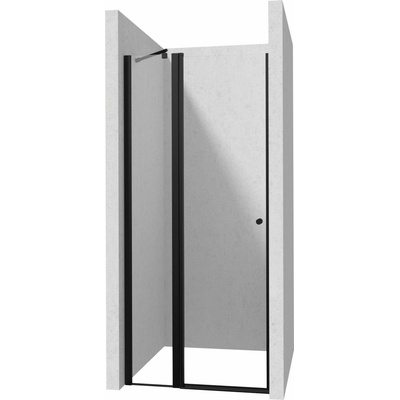 Deante Kerria Plus, 1-krídlové sprchové dvere 80x200 cm, 6mm číre sklo, čierny profil, DEA-KTSUN42P