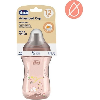 Chicco Advanced Cup tréningový hrnček s rúrkou Pink 266 ml