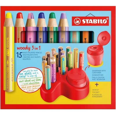 Prémiový stolný set STABILO woody 3 in 1 (15 ks)