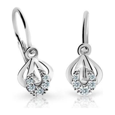 Danfil detské náušničky C2270 z bieleho zlata s kamienkami white