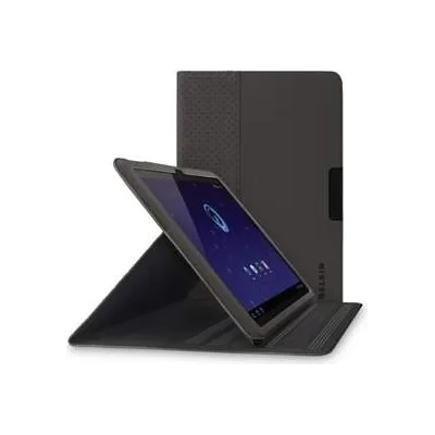 Belkin Slim Folio - кожен кейс и поставка за Samsung Galaxy Tab 10.1 инча (черен)