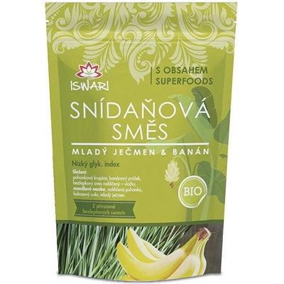 Iswari Snídaňová směs mladý ječmen-banán BIO 300 g