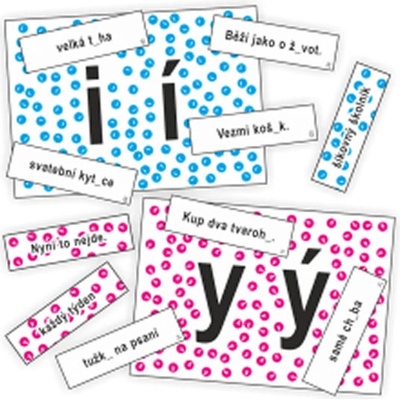 Slabiky měkké a tvrdé - kartičky k procvičení psaní I, Í, Y, Ý po měkkých a tvrdých souhláskách - Rubínová Jitka