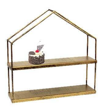 Image 1 of Horecano HORECANO-Метална стойка за мъфини къщичка 30х30х8cm GOLD (HC-93877) (0193877)