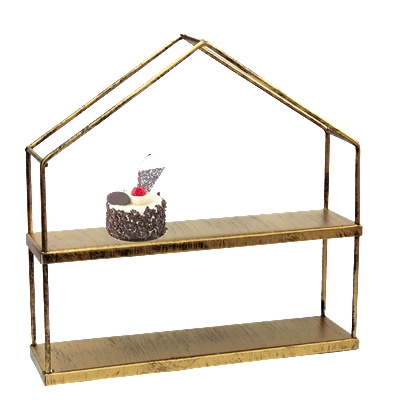 Horecano HORECANO-Метална стойка за мъфини къщичка 30х30х8cm GOLD (HC-93877) (0193877)