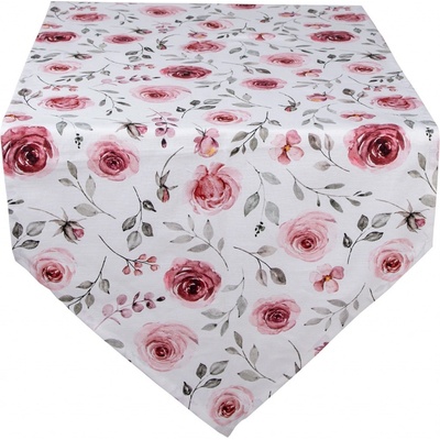 Clayre & Eef bavlna běhoun s růžemi Rustic Rose 50x160 cm