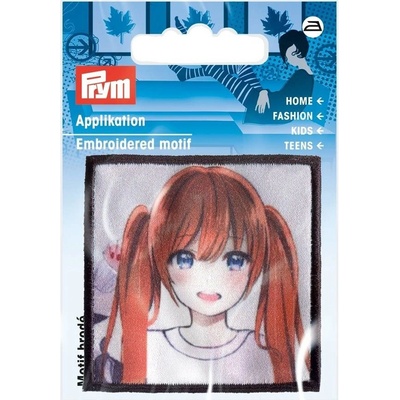 PRYM Nášivka anime dievča s červenými vlasmi, nažehľovacie