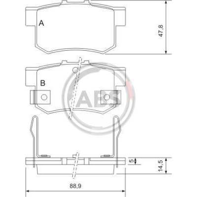 A.B.S. Sada brzdových platničiek kotúčovej brzdy 36712