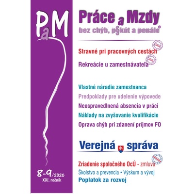 PaM č. 8-9 / 2026 - Stravné, Rekreácie