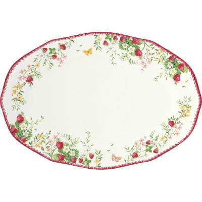Oválny servírovací tanier 36 cm Jardin des Fraises - Easy Life