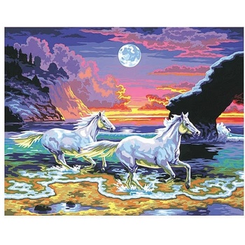 Image 1 of KSG Crafts - Рисуване по номера - голям размер "Коне в морето