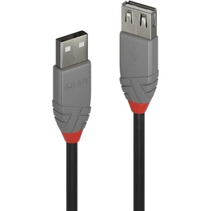 Lindy Кабел Lindy Anthra Line, USB A(м) към USB A(ж) 5.0 m, черен (LNY-36705)