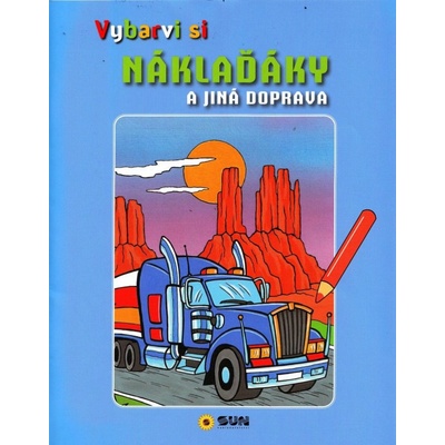 Vybarvi si - Náklaďáky a jiná doprava - modré