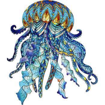 Eureka - Puzzle Colorful Puzzle - Jellyfish wooden - 100 piese