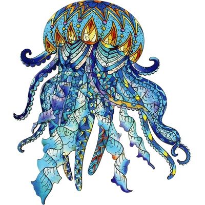 Eureka - Puzzle Colorful Puzzle - Jellyfish wooden - 100 piese