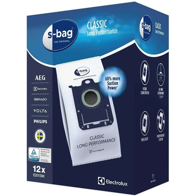 Торбички за прах Electrolux S-bag, 12 бр (E201M)