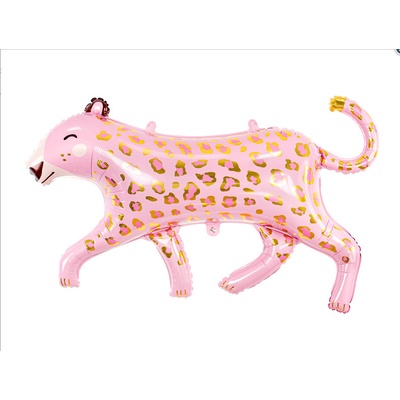 PartyDeco BALÓNEK fóliový Leopard růžový 103x63cm