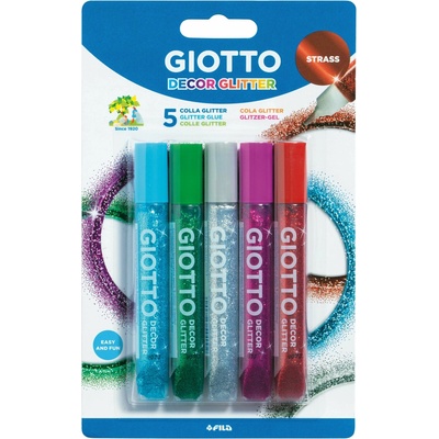 GIOTTO Trblietavé lepidlo Glitter Glue kamienkové farby 5 x 10 g