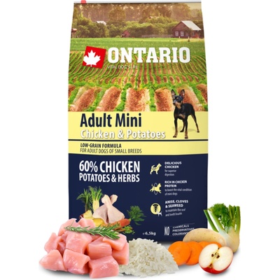 Ontario Adult Mini Chicken & Potatoes 6,5 kg
