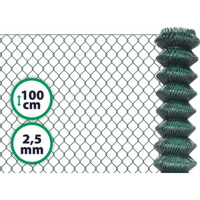 Pletivo poplastované – 100 cm bez ND (2,5 mm; 55x55 mm; PVC; zelené)