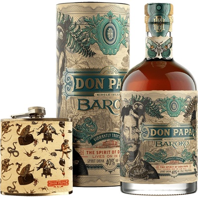 Don Papa Baroko 40% 0,7 l (darčekové balenie ploskačka)