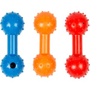 Duvo Plus Dog toy - Кучешка играчка - гумен дъмбел със звънче, 11 см. /три цвята