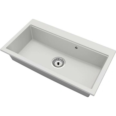 DobreSny Granitový dřez ELITE 90 BÍLÝ 90 x 50 x 21cm