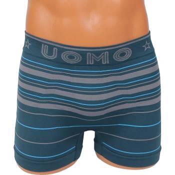 Image 1 of Мъжки боксер в петролено зелено със сиво райе