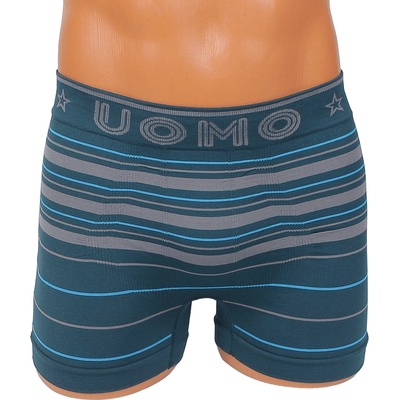 Мъжки боксер в петролено зелено със сиво райе